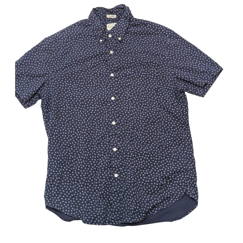 J.Crew Secret Wash Shirt Classic Stretch Floral Short Sleeve Medium